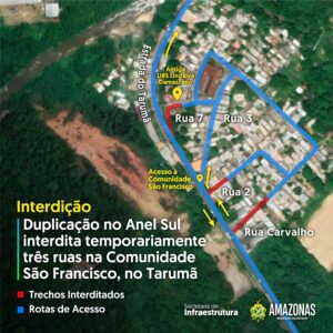 Imagem da notícia - Anel Sul: Seinfra interdita via na Comunidade São Francisco, na estrada do Tarumã